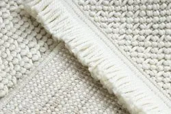 Teppich NANO FH92A Glatt, Schlinge, flach gewebt weiß