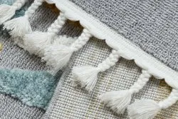 Teppich YOYO GD73 grau / weiß - Igel für Kinder, strukturell, sensorische Fransen