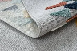 Teppich YOYO GD73 grau / weiß - Igel für Kinder, strukturell, sensorische Fransen