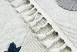 Teppich YOYO GD75 weiß / grau - Sterne, Kreise für Kinder, strukturell, sensorische Fransen