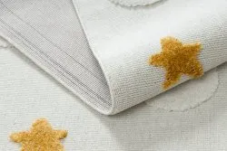 Teppich YOYO GD75 weiß / orange - Sterne, Kreise für Kinder, strukturell, sensorische Fransen