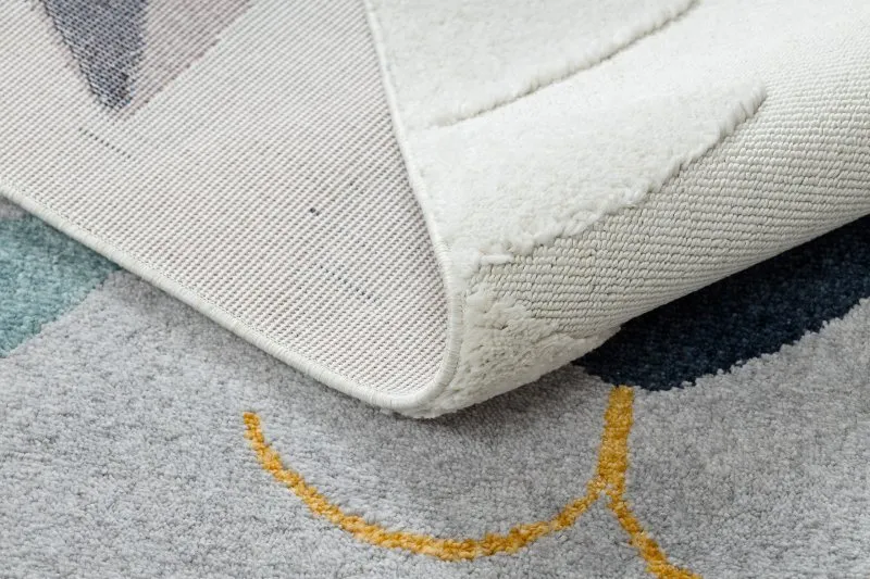 Teppich YOYO GD80 weiß / grau - Tiger für Kinder, strukturell, sensorische Fransen