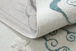 Teppich YOYO GD49 weiß / grau - Einhorn für Kinder, strukturell, sensorische Fransen