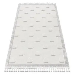 Teppich YOYO GD62 weiß / grau - Wolken für Kinder, strukturell, sensorische Fransen