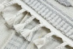 Teppich YOYO GD62 weiß / grau - Wolken für Kinder, strukturell, sensorische Fransen