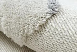 Teppich YOYO GD62 weiß / grau - Wolken für Kinder, strukturell, sensorische Fransen