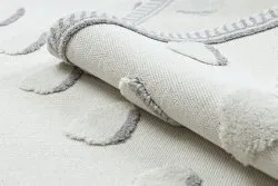 Teppich YOYO GD62 weiß / grau - Wolken für Kinder, strukturell, sensorische Fransen