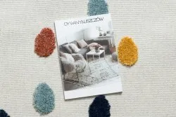 Teppich YOYO GD63 weiß / dunkelblau - Wolke, Tropfen für Kinder, strukturell, sensorische Fransen