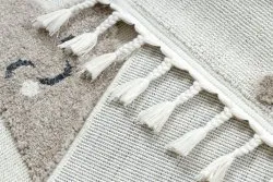 Teppich YOYO EY78 weiß / beige - Wolke, Regenbogen, Punkte für Kinder, strukturell, sensorische Fransen