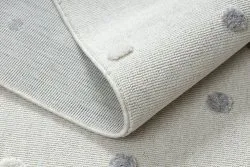 Teppich YOYO EY78 weiß / beige - Wolke, Regenbogen, Punkte für Kinder, strukturell, sensorische Fransen