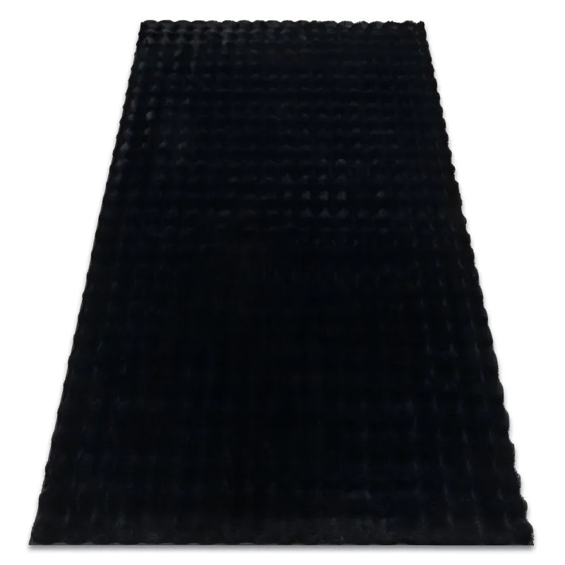 Teppich BUBBLE schwarz 25 IMITATION VON KANINCHENFELL 3D - strukturell