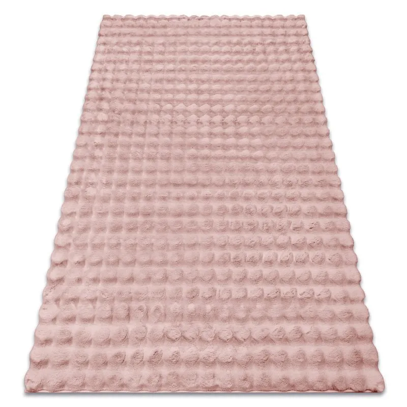 Teppich BUBBLE Puderrosa 45 IMITATION VON KANINCHENFELL 3D - strukturell
