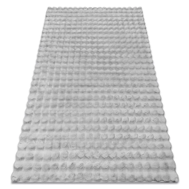Teppich BUBBLE silber 21 IMITATION VON KANINCHENFELL 3D - strukturell