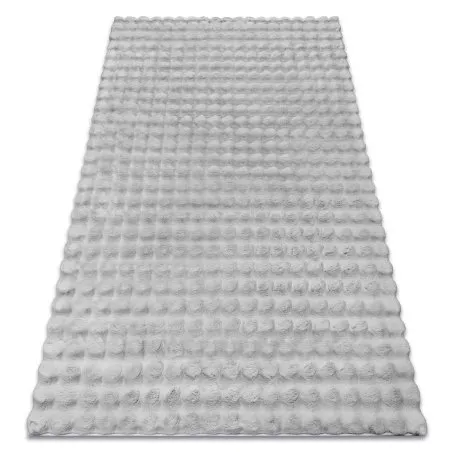 Teppich BUBBLE silber 21 IMITATION VON KANINCHENFELL 3D - strukturell