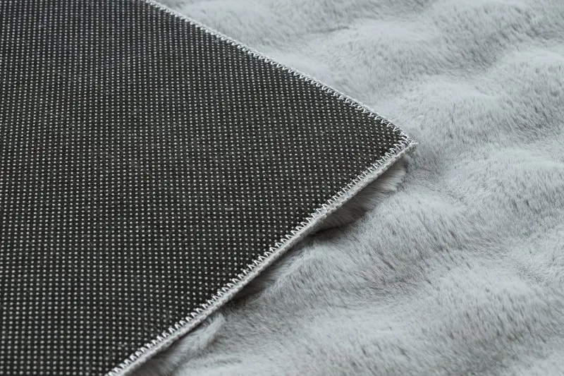 Teppich BUBBLE silber 21 IMITATION VON KANINCHENFELL 3D - strukturell
