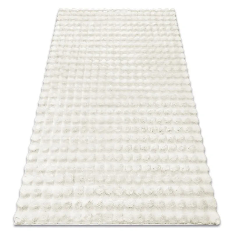 Teppich BUBBLE weiß 11 IMITATION VON KANINCHENFELL 3D - strukturell