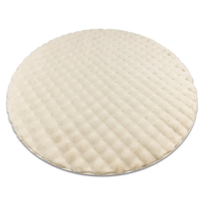 Teppich BUBBLE Kreis elfenbein 12 IMITATION VON KANINCHENFELL 3D - strukturell