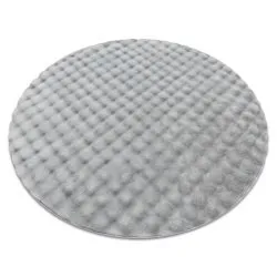 Teppich BUBBLE Kreis silber 21 IMITATION VON KANINCHENFELL 3D - strukturell
