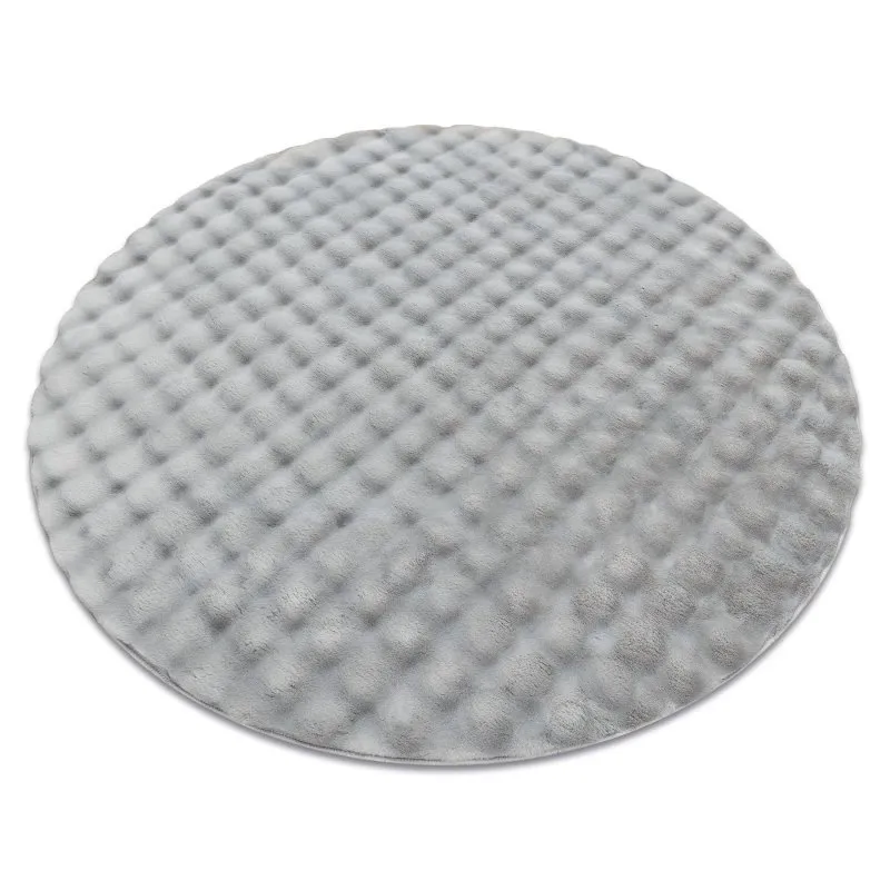 Teppich BUBBLE Kreis silber 21 IMITATION VON KANINCHENFELL 3D - strukturell
