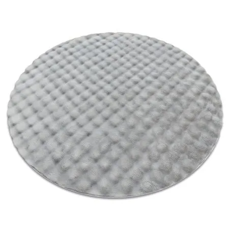 Teppich BUBBLE Kreis silber 21 IMITATION VON KANINCHENFELL 3D - strukturell