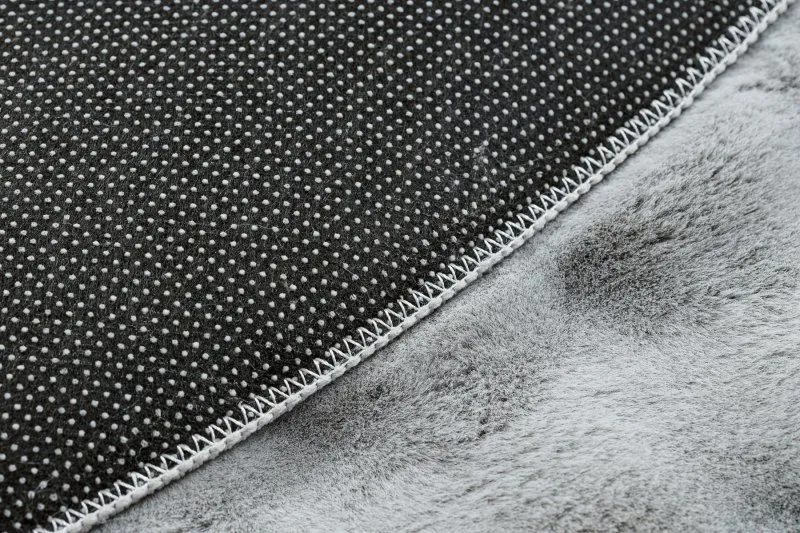 Teppich BUBBLE Kreis silber 21 IMITATION VON KANINCHENFELL 3D - strukturell