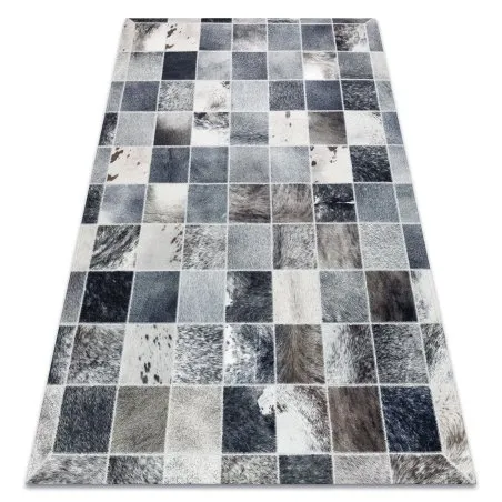 Teppich PATCHWORK 21716 grau - Rindsleder