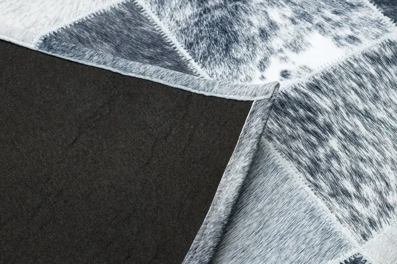 Teppich PATCHWORK 21716 grau - Rindsleder