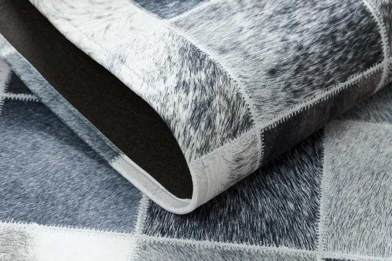 Teppich PATCHWORK 21716 grau - Rindsleder