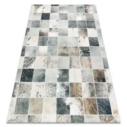 Teppich PATCHWORK beige - Rindsleder