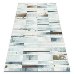 Teppich PATCHWORK beige - Rindsleder, Bretter