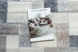 Teppich PATCHWORK 21723 grau - Rindsleder, Bretter 