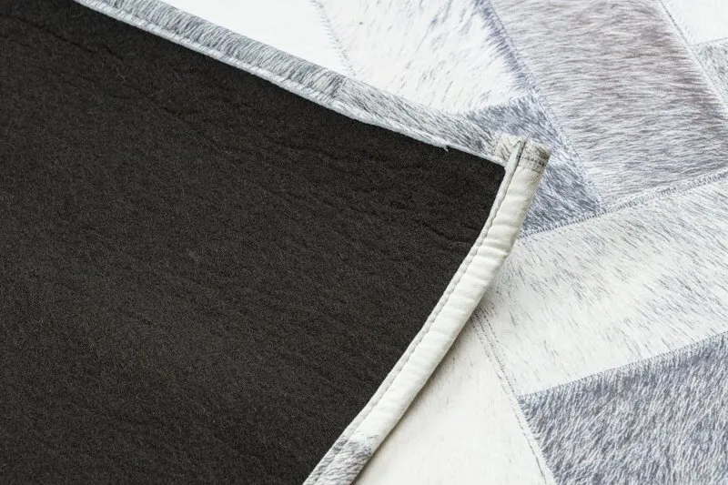 Teppich PATCHWORK 21723 grau - Rindsleder, Bretter 