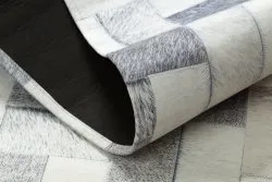 Teppich PATCHWORK 21723 grau - Rindsleder, Bretter 