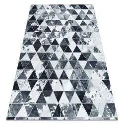 Teppich PATCHWORK grau - Rindsleder, Dreiecke