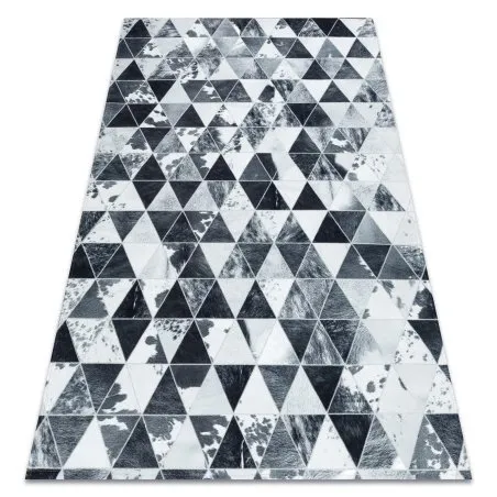Teppich PATCHWORK 21722 grau - Rindsleder, Dreiecke