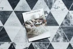 Teppich PATCHWORK 21722 grau - Rindsleder, Dreiecke