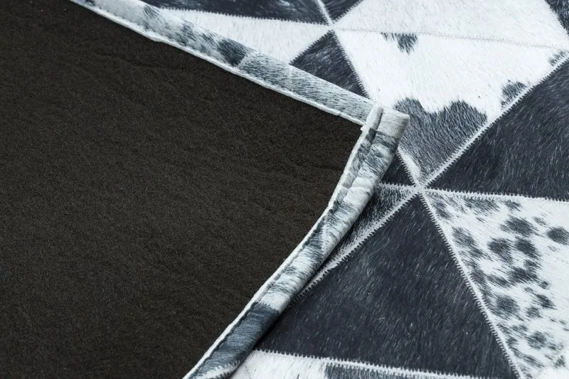 Teppich PATCHWORK 21722 grau - Rindsleder, Dreiecke