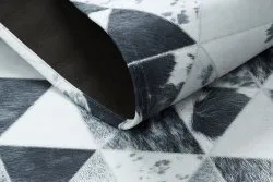 Teppich PATCHWORK 21722 grau - Rindsleder, Dreiecke