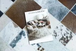 Teppich PATCHWORK 21720 beige / braun - Rindsleder, Diamanten