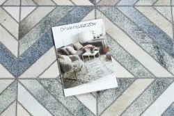 Teppich PATCHWORK 21721 beige / grau - Rindsleder, geometrisch 
