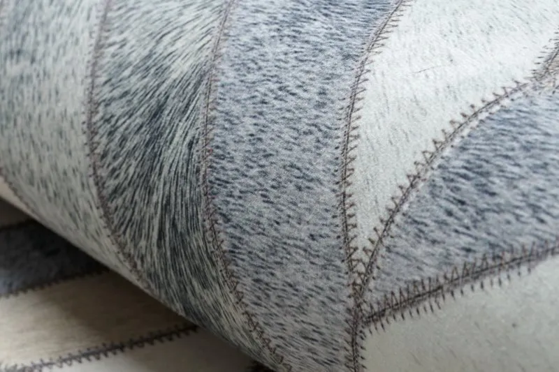 Teppich PATCHWORK 21721 beige / grau - Rindsleder, geometrisch 