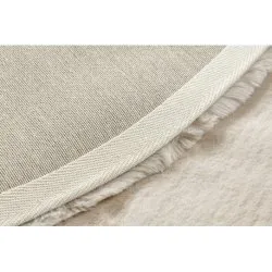 Moderner Teppich TEDDY NEW sand 52 Kreis Shaggy, plüschig, sehr dickes beige