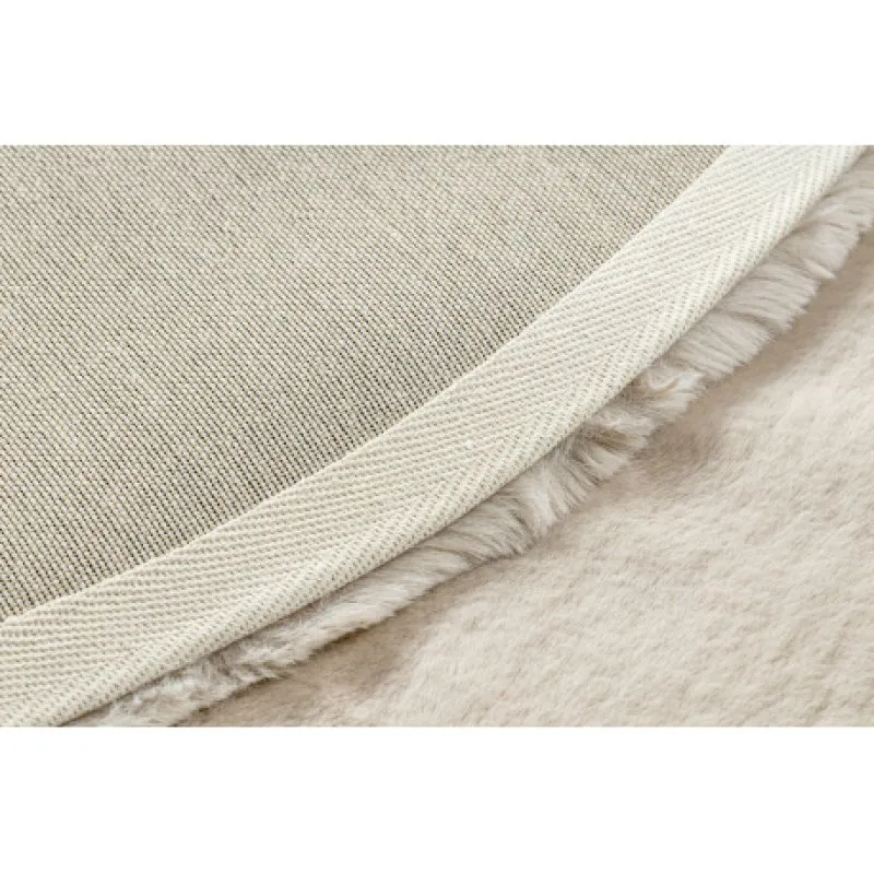 Moderner Teppich TEDDY NEW sand 52 Kreis Shaggy, plüschig, sehr dickes beige