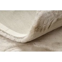 Moderner Teppich TEDDY NEW sand 52 Kreis Shaggy, plüschig, sehr dickes beige