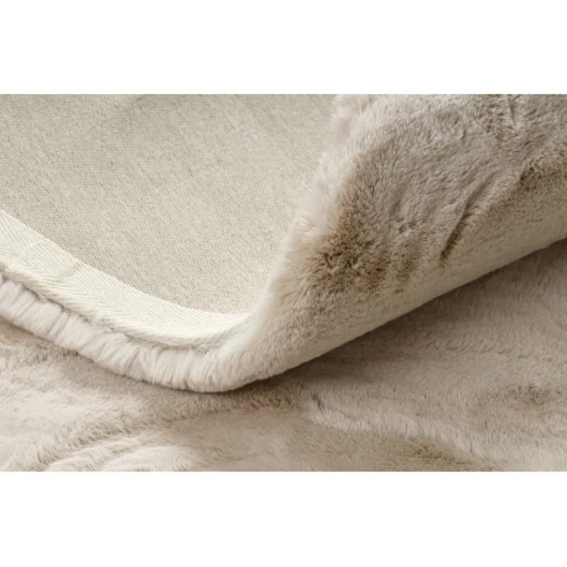 Moderner Teppich TEDDY NEW sand 52 Kreis Shaggy, plüschig, sehr dickes beige