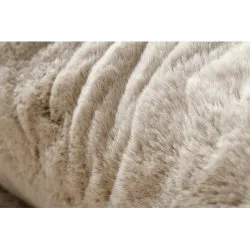 Moderner Teppich TEDDY NEW sand 52 Kreis Shaggy, plüschig, sehr dickes beige
