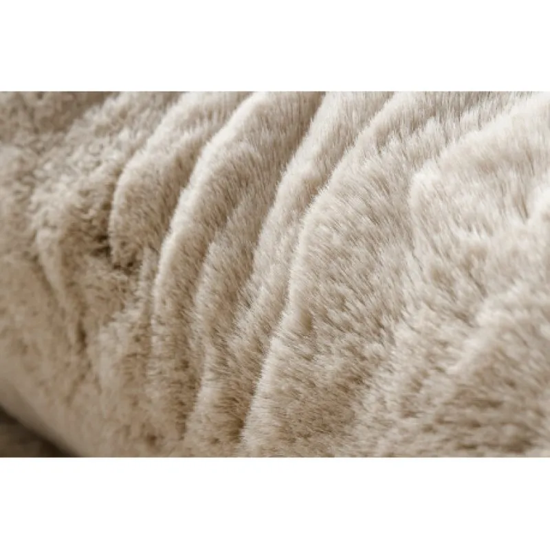 Moderner Teppich TEDDY NEW sand 52 Kreis Shaggy, plüschig, sehr dickes beige