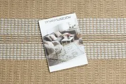 Teppich JUTE 3734 beige / grau Streifen - Jute, flachgewebt, Fransen