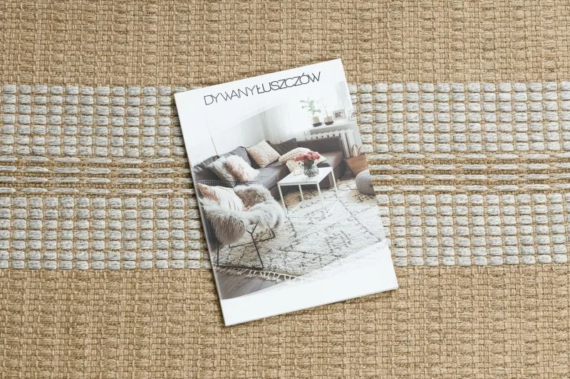 Teppich JUTE 3734 beige / grau Streifen - Jute, flachgewebt, Fransen