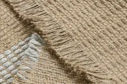 Teppich JUTE 3734 beige / grau Streifen - Jute, flachgewebt, Fransen
